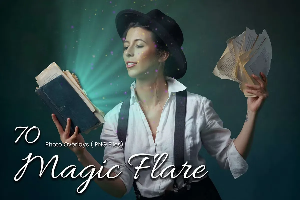 70张高清自然阳光灯光光束耀斑合成PNG图片素材 70 Magic Flare Photoshop Overlays
