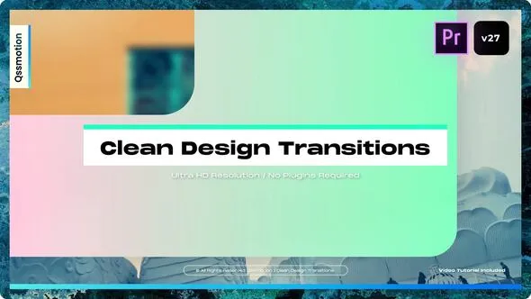 Clean Design Transitions PR模板4K分辨率视频转场过渡效果下载