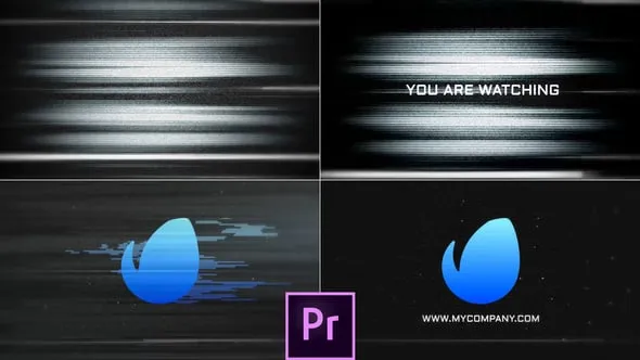快速故障噪点刮盘信号Hitech扭曲标志动画PR模板下载 Glitch Noise Logo - Premiere Pro