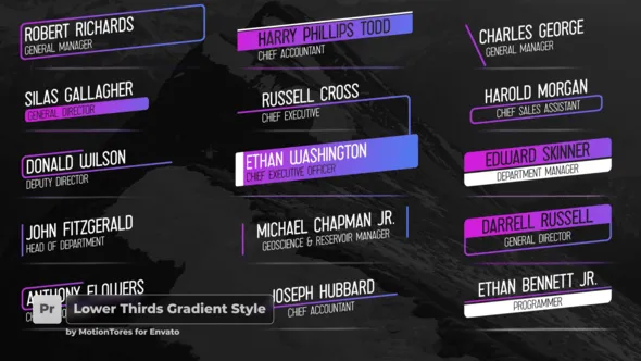 色彩渐变时尚潮流商品标题介绍视频字幕PR模板下载 Lower Thirds Gradient Style