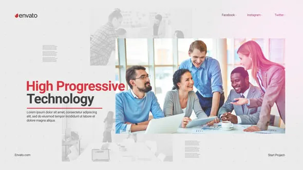 现代商务明亮企业经典文本介绍时尚AE/PR模板下载 Corporate Slideshow | MOGRT