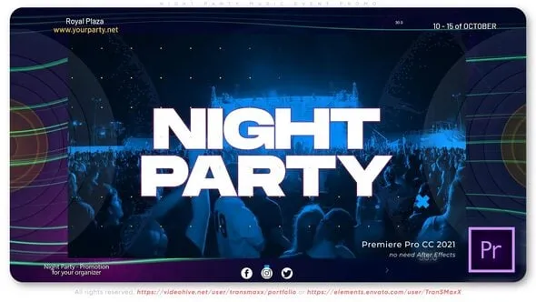 炫酷晚会电子潮流DJ音乐节商务活动宣传片PR模板下载 Night Party Music Event Promo