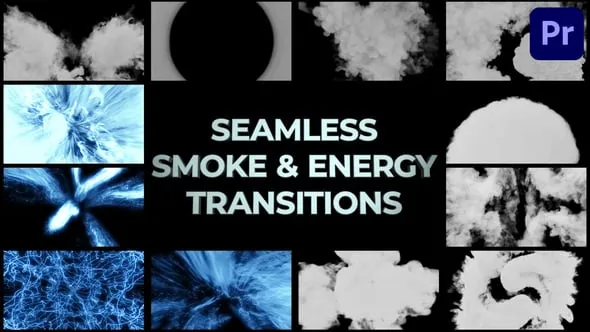 火焰冰霜炫酷能量元素烟雾特效转场过渡PR模板下载 Seamless Smoke And Energy Transitions for Premiere Pro
