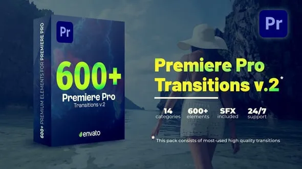 Transitions 600+ PR模板转场制作视频照片过渡效果下载 Transitions