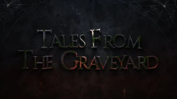 黑暗金属文字苔藓污垢效果血液蜘蛛网烟雾场景恐怖主题PR模板下载 Spooky Titles