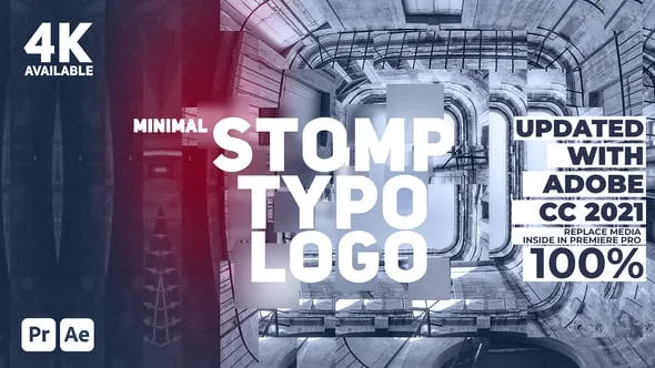 4K分辨率快闪文字动画视频片头AE与PR模板下载 Minimal Stomp Typo Logo for Premiere Pro
