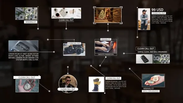 12种呼出指线标注文字标题带照片效果PR模板下载 Photo or Video Call-Out | Premiere Pro