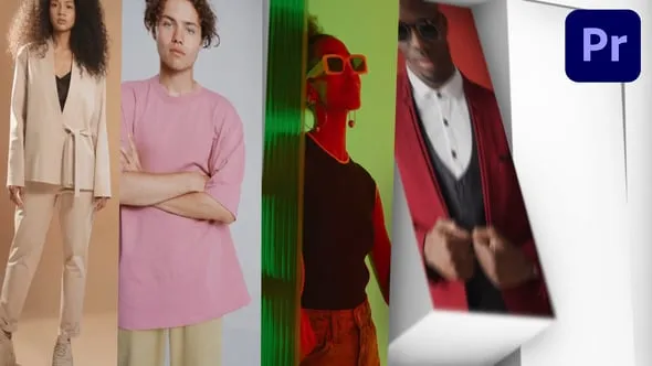 3D立方体旋转展示照片动画视频片头Premiere模板下载 Media Blocks Logo Reveal for Premiere Pro