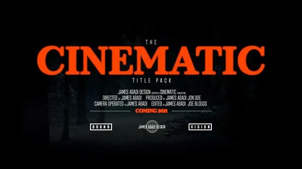23个专业设计4K电影片名文本标题排版预设PR/PS模板 The Cinematic Titles Pack
