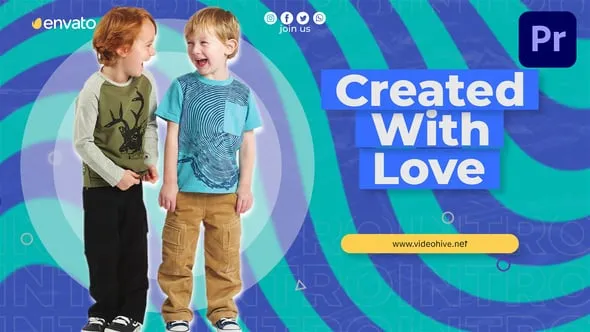 孩子童年儿童活动宣传片介绍视频动画PR模板下载 Kids Opener Mogrt