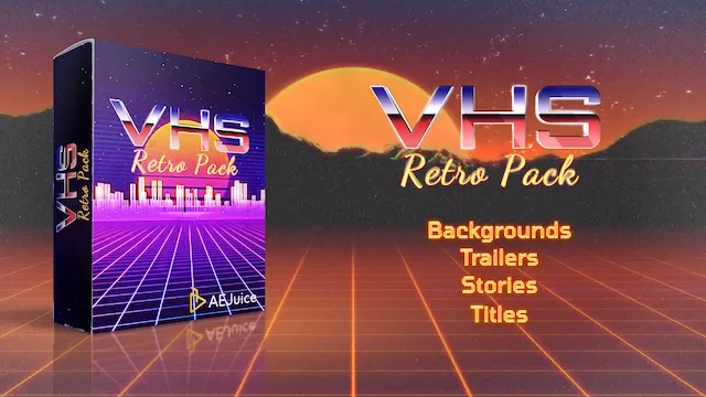 VHS Retro Pack复古美学老录像带文字标题动画视频AE&PR模板下载 VHS Retro Pack