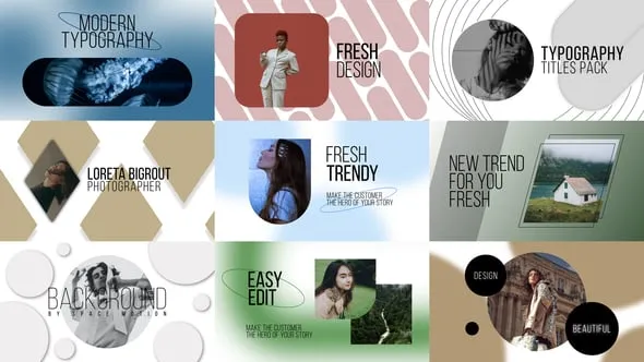 创意图文幻灯片时尚博主介绍视频粗体标题动态海报展示PR模板下载 Creative Slides | Premiere Pro