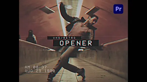 VHS Opener复古录像带风格效果视频片头PR模板下载