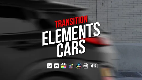 汽车遮挡转场过渡元素AE与PR转场模板下载 Transition Elements Cars