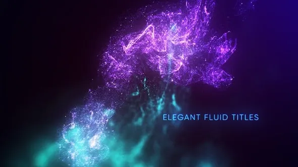 炫丽流体粒子闪耀星尘散景背景标题动画AE与PR模板下载 Elegant Fluid Titles Mogrt