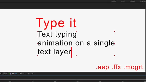 光标闪烁显示器屏幕打字效果PR与AE预设模板下载 Type It - Typing Effect