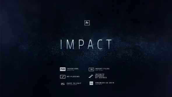 时尚粒子标题动画PR模板下载 Impact Glitter Particles Titles