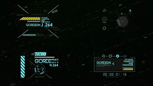 HUD技术标题视频游戏高科技文本动画PR模板下载 HUD Technology Title