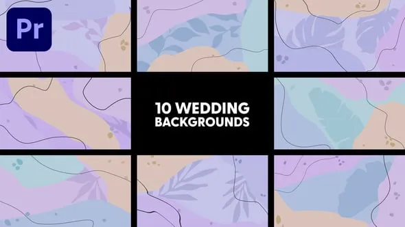 波西米亚风艺术画布舞台动态壁纸婚礼背景PR模板下载 Wedding Backgrounds