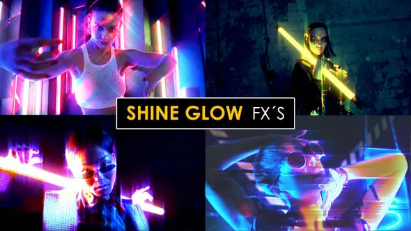 120个超级酷炫创意动画迷幻闪耀发光像差效果PR模板下载 Shine Glow Effects