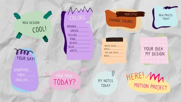 纸质笔记备忘录便签纸标题列表食谱计划提醒事项PR模板下载 Titles In Note Style