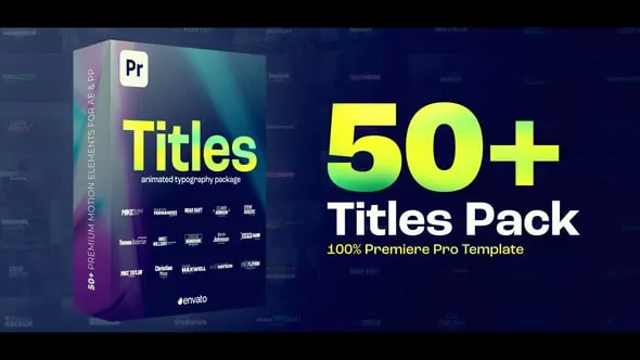 50个时尚现代的标题字幕包用于品牌宣传视频PR模板下载 Titles Pack - Premiere Pro