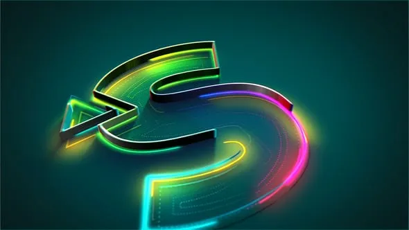 亮炫彩光线描边标志轮廓LOGO动画PR模板下载 Modern Logo Reveal