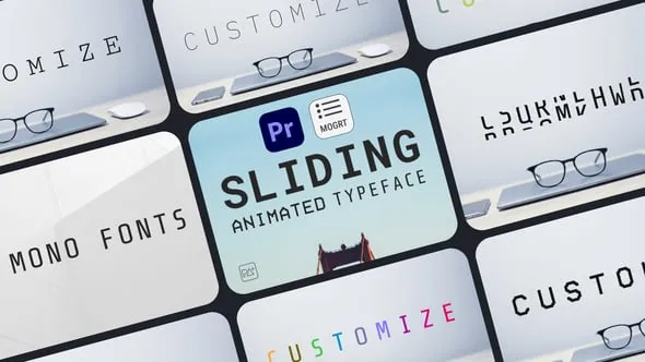 滑动动画字体标题旅游视频邀请函贺卡Vlog介绍PR模板下载 Sliding Animated Typeface For Premiere Pro