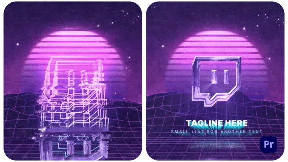 怀旧复古光束80年代VHS标志显示PR模板下载 80s VHS Logo Reveal Premiere Pro