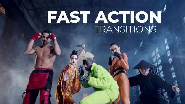 扭曲晃动14个快速行动动作转场过渡PR模板下载 Fast Action Transitions