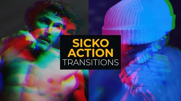 剪辑转场16种效果PR模板下载 Sicko Action Transitions
