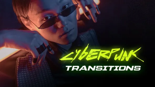 14组赛博朋克特效转场过渡PR模板下载 Cyberpunk Transitions