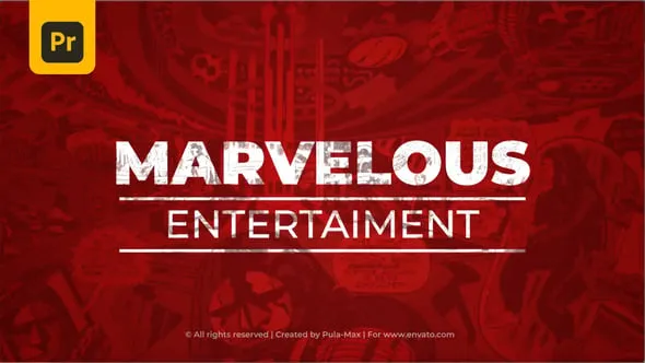超级英雄漫威风格快闪照片LOGO动画片头PR模板下载 Marvelous Logo Intro