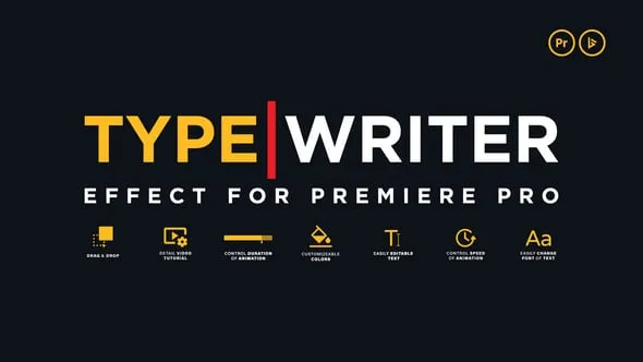 闪烁光标打字机效果文本动画PR模板下载 Typewriter Effect For Premiere Pro