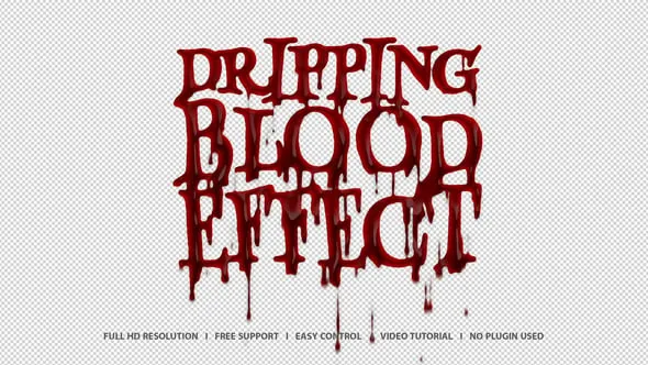 滴血效果标题视频字幕特效PR模板 Dripping Blood Effect