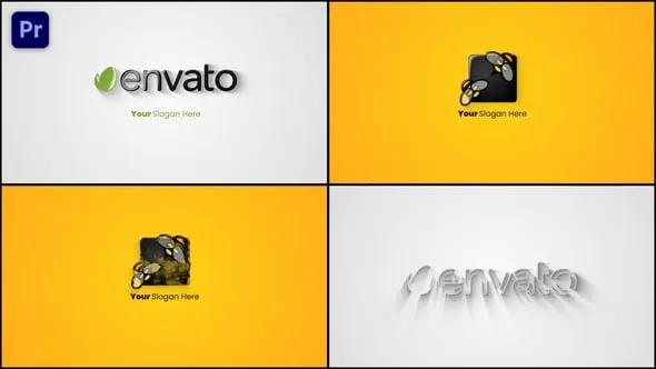 简单实用大气明亮品牌LOGO动画PR模板 CleanLogo Reveal V.2