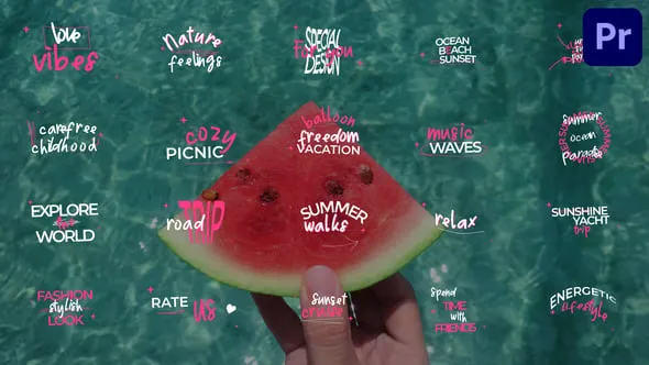 色彩缤纷简约手绘卡通液体运动扭曲文本动画标题PR模板 Typo Titles for Premiere Pro