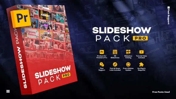 49种照片幻灯片场景视频相册制作PR模板 Photo Slideshow