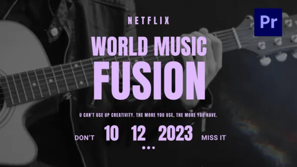 干净的紫色音乐标题活动预告歌曲宣传视频字幕PR模板 Clean Violet Titles