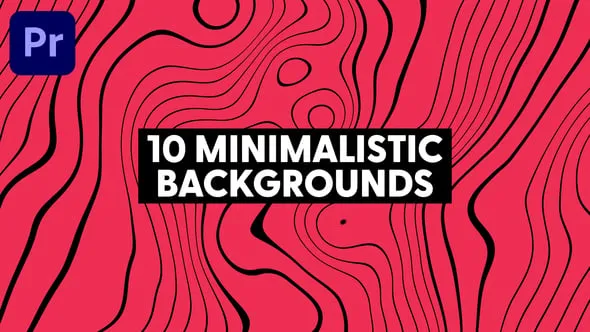 10个多彩线条花纹波浪动画背景元素PR模板 Minimalistic Backgrounds