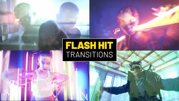16种快速闪屏冲击转场过渡效果PR模板 Flash Hit Transitions