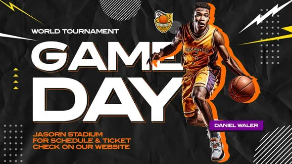 球队运动员介绍体育赛事篮球比赛片头PR模板下载 Basketball Sport Promo MOGRT