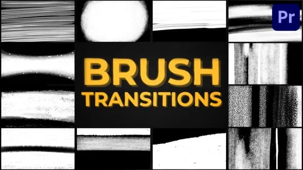 彩色笔刷过渡转场PR模板下载 Brush Transitions