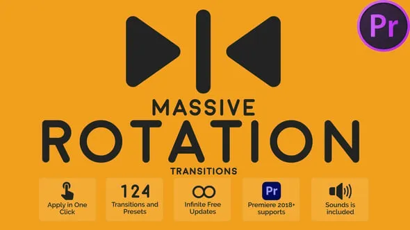 124个很酷的旋转过渡转场故障动画PR模板下载 Massive Rotation Transitions