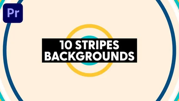 10个背景4K分辨率条纹图形动画背景素材PR模板下载 Sripes Backgrounds