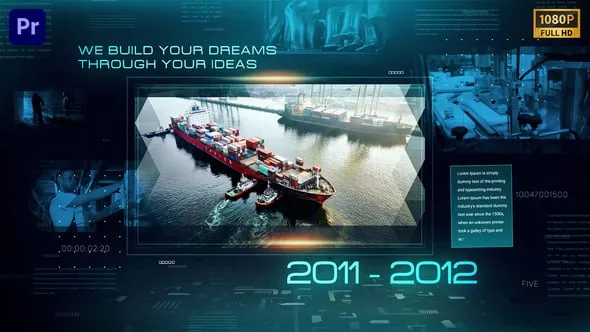 时间线展示科技工业宣传视频商业公司发展史PR模板下载 Industrial Factory Slideshow