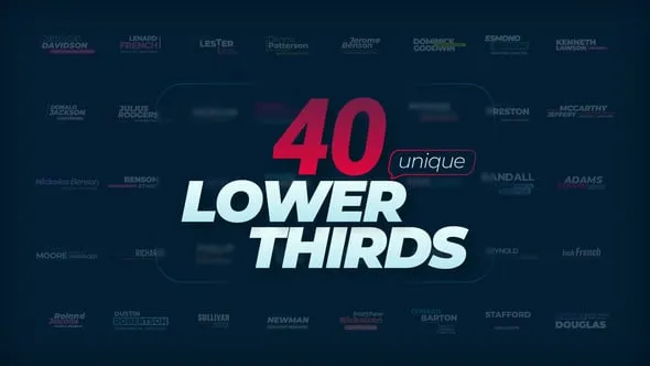 40个现代标题字幕人名文本信息排版动画PR模板下载 Lower Thirds mogrt