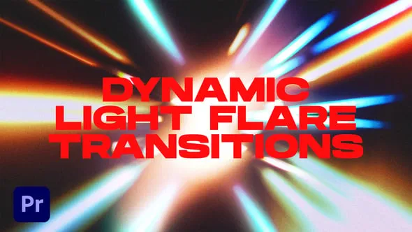 12个动态光耀斑过渡PR模板下载 Dynamic Light Flare Transitions Premiere Pro