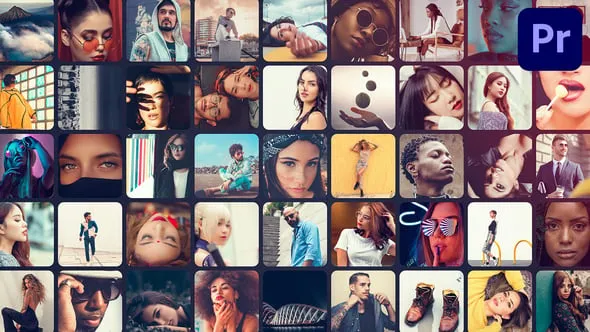 多屏图像翻转照片墙标志介绍LOGO片头PR模板下载 Multi-Image Opener for Premiere Pro