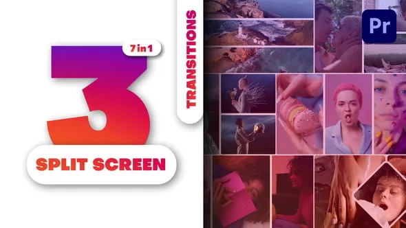 多屏切换分屏转场过渡元素PR模板下载 Multiscreen Transitions - 3 Split Screen - Vol. 01